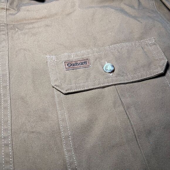 Carhartt Shirt Mens Large Tall Button Up Heavy Canvas Long Sleeve Pockets (#120) - Picture 6 of 7